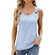 thumbnail image 4 of Camiseta sin mangas con cuello en U ondulado para mujer, anillos de metal, verano, hombros descubiertos, sin mangas, para salir, 4 of 5