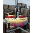 thumbnail image 2 of Outdoor Tablecloth with Umbrella Hole for Patio/Picnic/Party/Camping, Red Trees Waterproof Table Cloth Round Cover Washable, Orange Blue Sunrise Reflection Retro Art Dia 54", 2 of 7