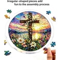 thumbnail image 3 of Stained Glass Style Suncatcher Window Hanging Acrylic Puzzle Ornament 8 Inch Round Light Catcher Decorative Hanging Sign for Home Window Porch Patio 1 Pack, 3 of 8