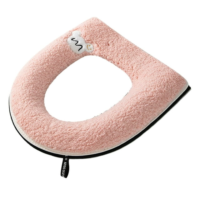 SDNall Toilet Seat Cover, Soft Toilet Seat, Toilet Seat Handle, Thickened Toilet Seat with Carrying Handle Complete Coverage Winter Warm Household Toilet Seat Removable Waterproof Toilet Seat