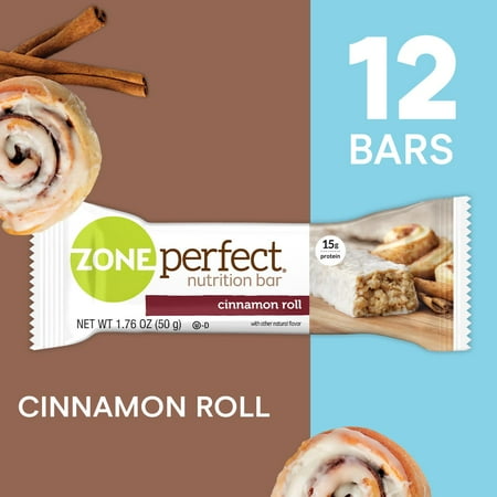 ZonePerfect Nutrition Snack Bars, Cinnamon Roll, 1.76 oz, 12 (The Best Nutrition Bars)