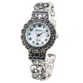thumbnail image 3 of Silver Black Vintage Style Marcasite Round Face Bangle Cuff Watch for Women, 3 of 5