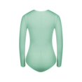 thumbnail image 4 of HBFAGFB Combinaison pour Femmes Mode Col en V Bordure en Dentelle Rayée à Manches Longues Combinaison de Base Vert Taille TG, 4 of 7
