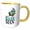 Yellow/White, variant on 3drose, Im a Bass Man Funny Fisherman Theme Turquoise and Yellow Watercolor, 11oz Two-tone Yellow Mug