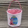 thumbnail image 4 of Under 10 Home Textile Storage Easter Basket Holiday Rabbit Bunny Printed Canvas Gift Carry Candy Bag, 4 of 4