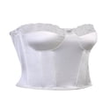 thumbnail image 2 of Womens Sexy Tube Top Solid Color Off-the-shoulder Lace V-neck Top, 2 of 7
