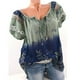thumbnail image 2 of Blusa Camisa estampada de manga corta con cuello en V Blusa suelta Mujer Top de verano, Verde oscuro, XL tholdsy AP001925-52, 2 of 7