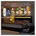 Full Led Bed Frame with 4 Storage Drawers, with Smart Control RGBW LED