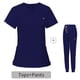 thumbnail image 1 of Ropa quirúrgica elástica con cuello en V y manga corta, traje de enfermera de hospital, ropa de lavado para sala de operaciones para mujer, 1 of 5