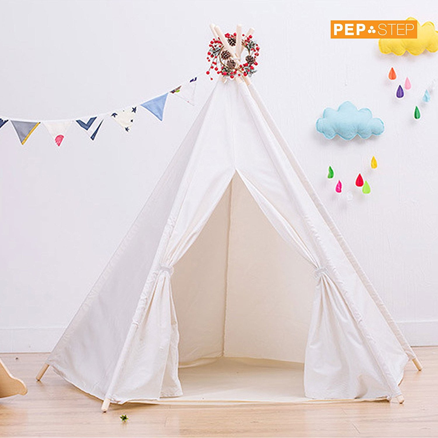 Teepee Tent Large Kids Play Tent for Boy Girl Indoor Cotton Canvas outdoor Toy 