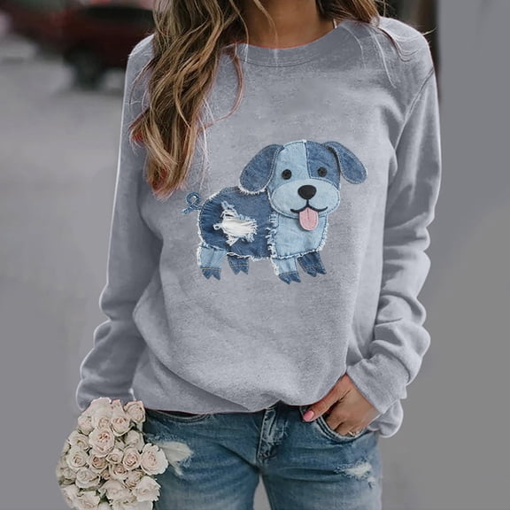 Ailaofu Women Valentine's Sweatshirt Print Pullover Tops Casual Cute Valentines Gift Long Sleeve Sweatshirt
