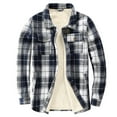 thumbnail image 6 of FNFYFH Womens Sherpa Lined Flannel Shirt Button Down Lapel Plaid Shackets Long Sleeve Warm Fuzzy Fleece Jacket, 6 of 7