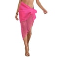 thumbnail image 2 of Pareos de Playa Bohemios para Mujer, Pareos de Transparente para Bikini, Faldas para Trajes de Baño. Rosa Roja Talla Única, 2 of 8