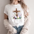 thumbnail image 2 of Inverlee Women's Easter Shirts Clearance Rabbits Eggs Graphic Tees Loose Fit Short Sleeve T Shirts Blouses Workout Round Neck Dressy Casual Tops, 2 of 5