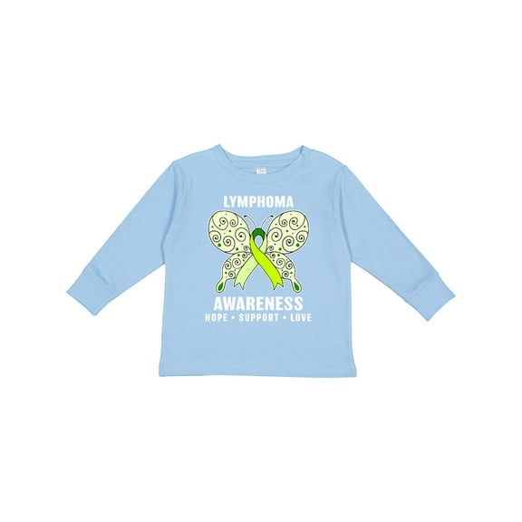 Inktastic Lymphoma Awareness Hope Support and Love Boys or Girls Long Sleeve Toddler T-Shirt