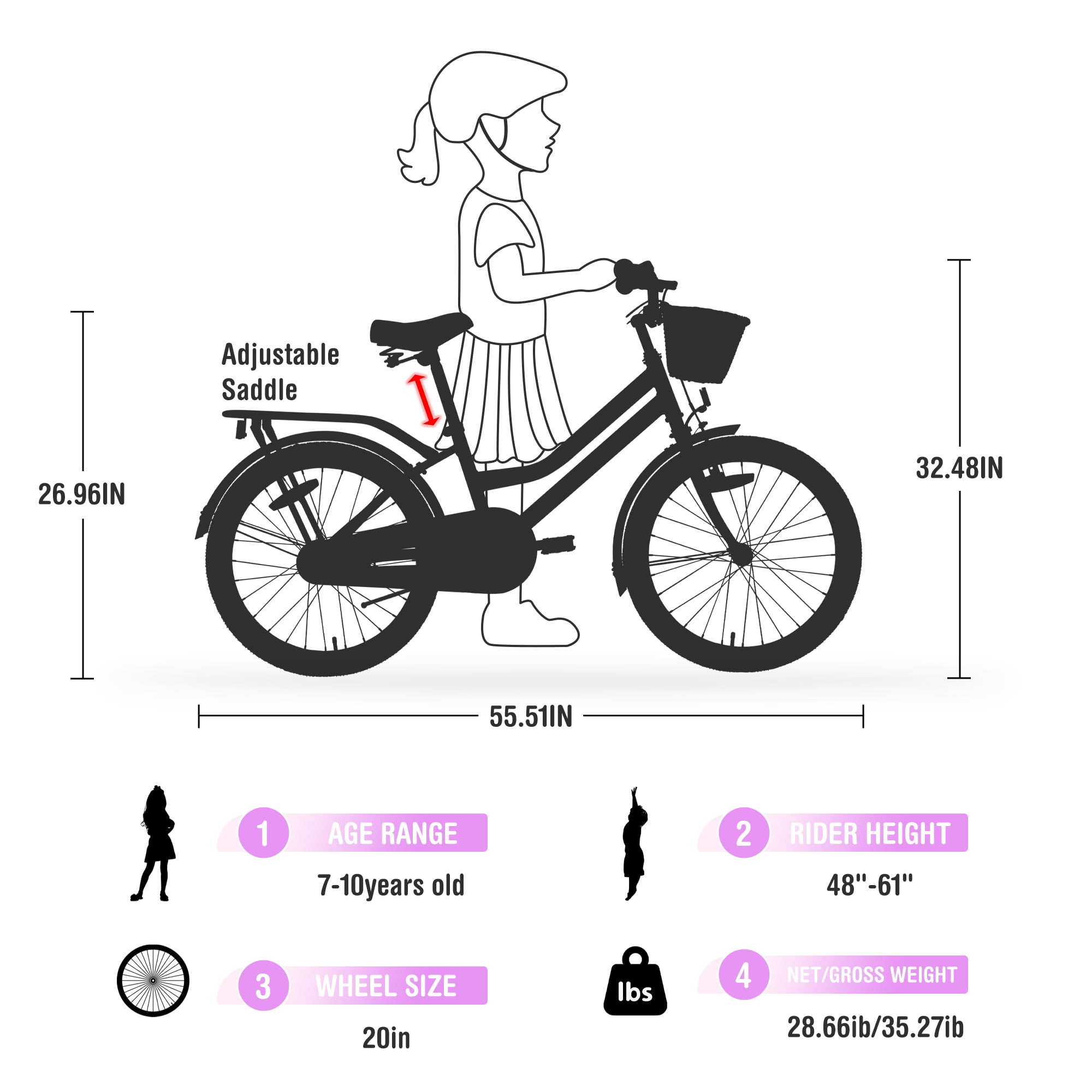 55.51'' Retro Cruiser Bike,20 inch Wheel Classic Bicycle with Wicker Basket & Bell,High Tensile Steel Frame,85% Pre-Assembled,Retro Bike for Outdoor Riding,Purple