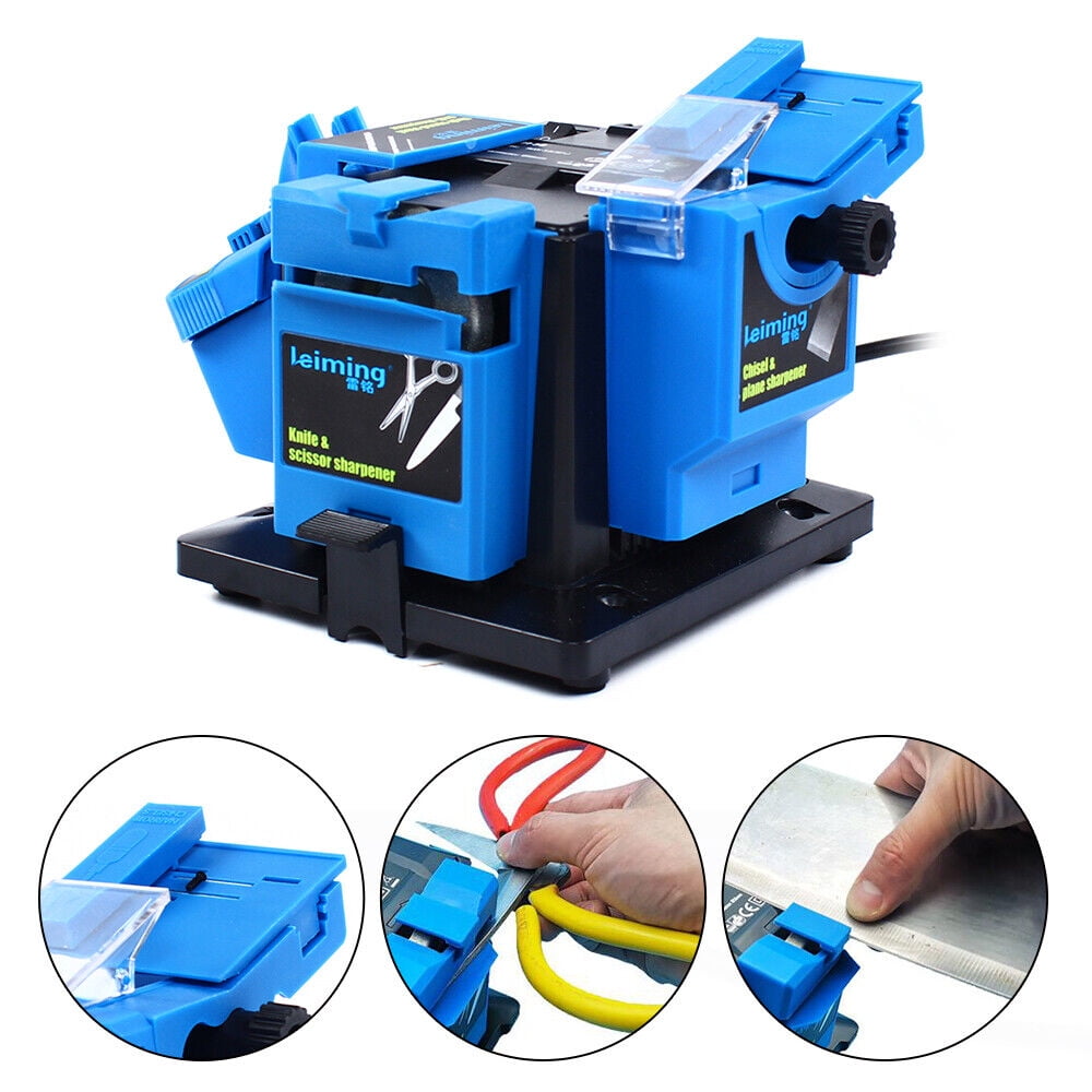 Electric Multitask Sharpener for Knives, Scissors, and Drills – Compact High-Strength Tool for Household Use – 110V, 96W, Adjustable Angles