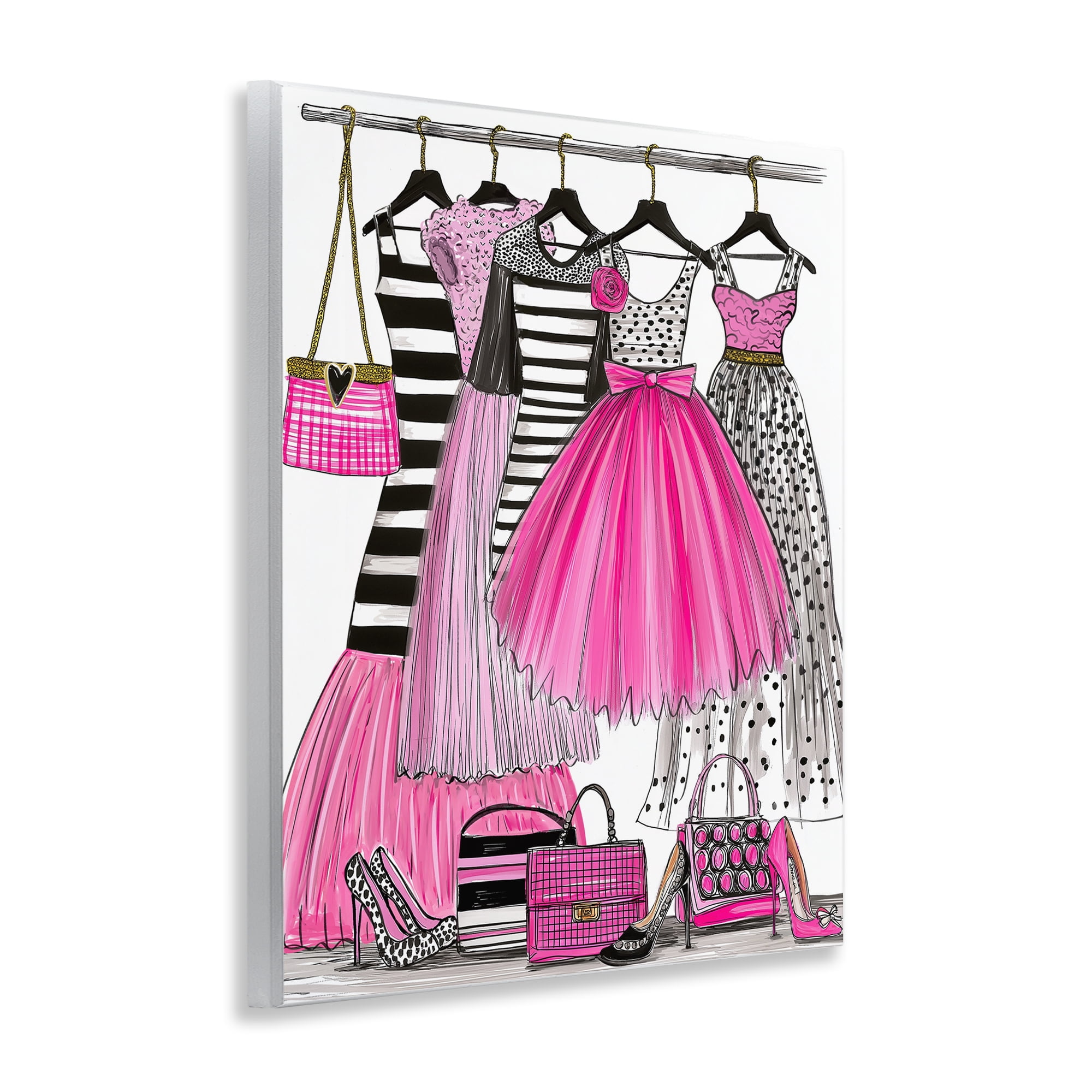 Stupell Industries Chic Pink Tulle Dresses Wall Plaque Art, design by Jess Stempel