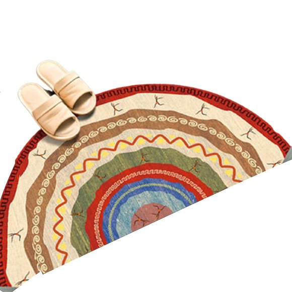 Semicircular Floor Carpet Mat Half Round Entrance Door Rug Non-slip Welcome Doormat For Patio Front Door
