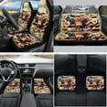 thumbnail image 2 of Yuyamidu Highland Cow Car Front Rear Seat Covers Full Set of 15 USA Flag Car Floor Mats Steering Wheel Cover Daisy Seatbelt Shoulder Pad Gear Shift Cover Hand Brake Cover Cup Coasters, 2 of 6