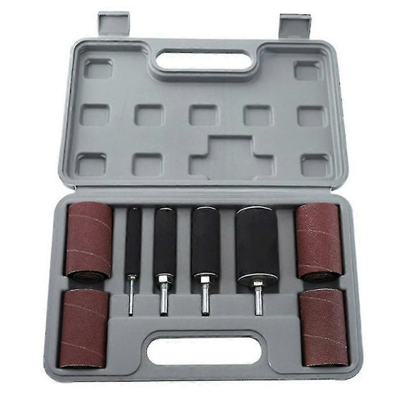Drum Sander Kit Sanding Belt Sandpaper with Spindle Case for Drill Press Rotary Tools