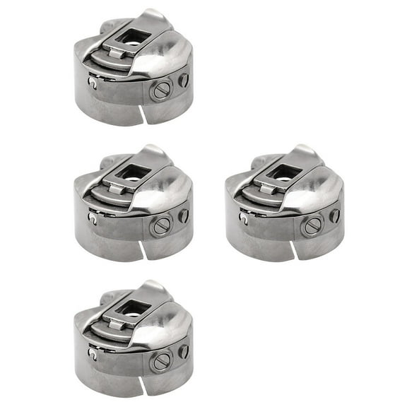 ADDHAT Durable Metal Bobbin Case Silver for Sewing Use 4Pcs