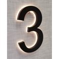 thumbnail image 1 of Modern 8″ Backlit LED House Numbers, Prima Decorative Hardware 0–9 – Floating LED Address Sign, Weather-Resistant Stainless Steel with Warm Light, Black Metal with White Frosted Acrylic, 1 of 45