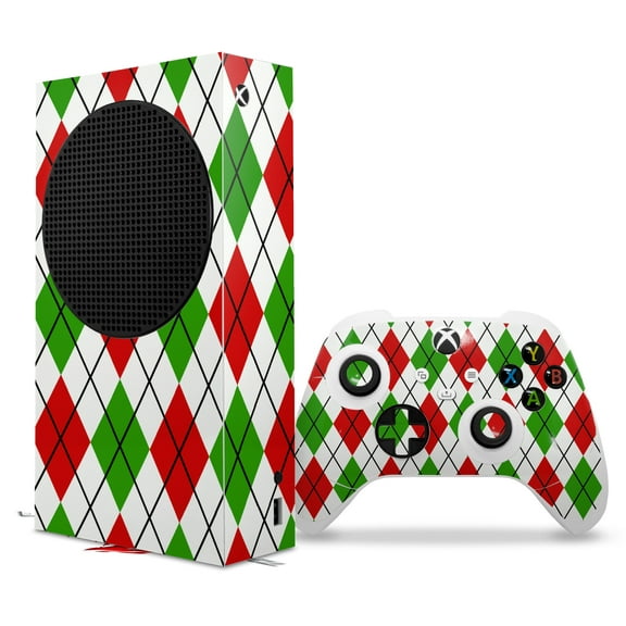 WraptorSkinz Skin Wrap compatible with the 2020 XBOX Series S Console and Controller Argyle Red and Green (XBOX NOT INCLUDED)