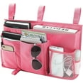 thumbnail image 2 of Bedside Caddy Hanging Bed Organizer Storage Bag Pocket for Bunk and Hospital Beds, College Dorm Rooms Baby Bed Rails, Camp Chair Armrest 8 Pockets and 1 Hook, (Large, Pink), 2 of 8