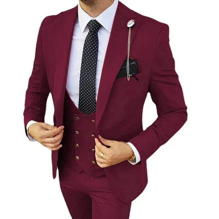3 Pcs Sets Blazers Jacket Pants Vest Men Suit 2024 New Business Wedding Fashion Host Clothes Slim Fit Coat Trousers Waistcoat