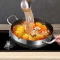 thumbnail image 1 of Olla de sopa de acero inoxidable, sartén antiadherente, Base Universal con tapa, sartén multifunción, olla caliente para Cocina de Inducción y Camping 28cm, 1 of 8