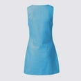 thumbnail image 4 of IDALL Summer Dresses,Sundresses for Women Crew Neck Women Dresses Shift Daily Casual Button Plain Cotton Dresses Beach Dress,Petite Dresses,Womens Dresses Blue Dress L, 4 of 6