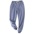 thumbnail image 2 of Chic Lady Solid Color Drawstring Pocket Plush Casual Loose Sport Pants Trousers, 2 of 8