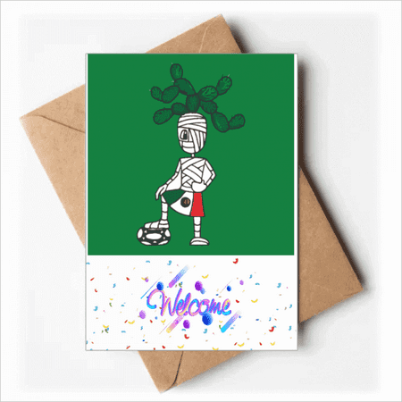mexican cactus hair soccer sports Welcome Back Greeting Cards Envelopes Blank