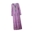 thumbnail image 4 of Vestido de verano para mujer, vestido informal bohemio con escote en V para ir de compras a diario y desplazarse por la calle , PÚrpura Púrpura, 4 of 8