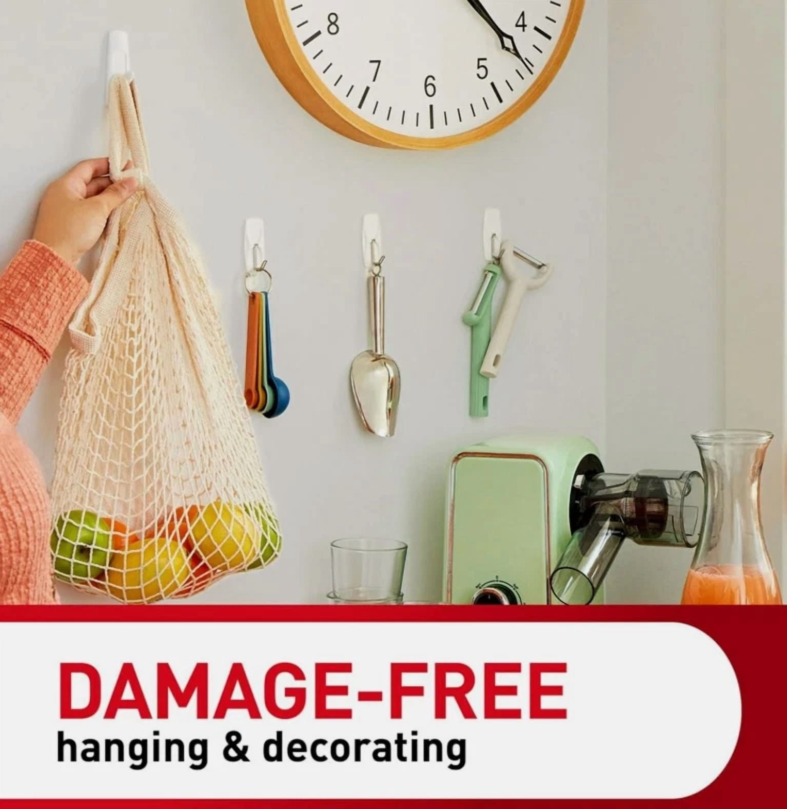 CIRCLE- 3M Command 7 Large Wall Utility Hooks & 12 Strips Holds 5Lb Damage-Free Hangers