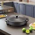 thumbnail image 2 of Extra Large Electric Skillet with lid, Ceramic Nonstick Coating Electric Frying Pan, 1500W Quick & Even Heating, 5 Adjustable Temperature Control, Tempered Glass Lid & Cool-Touch Handles, 2 of 9