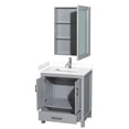 thumbnail image 2 of Wyndham Collection Sheffield 30" Marble Single Bathroom Vanity in White/Gray, 2 of 4