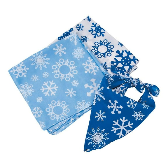 Snowflake Print Bandana - Party Wear - 12 Pieces