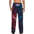 thumbnail image 3 of Picia Cool Wolf Head Mens Soft Woven Cotton Elastic Waistband Sleep Pajama Pant Lounge Sleep Pant With Pockets And Drawstring-Small, 3 of 9