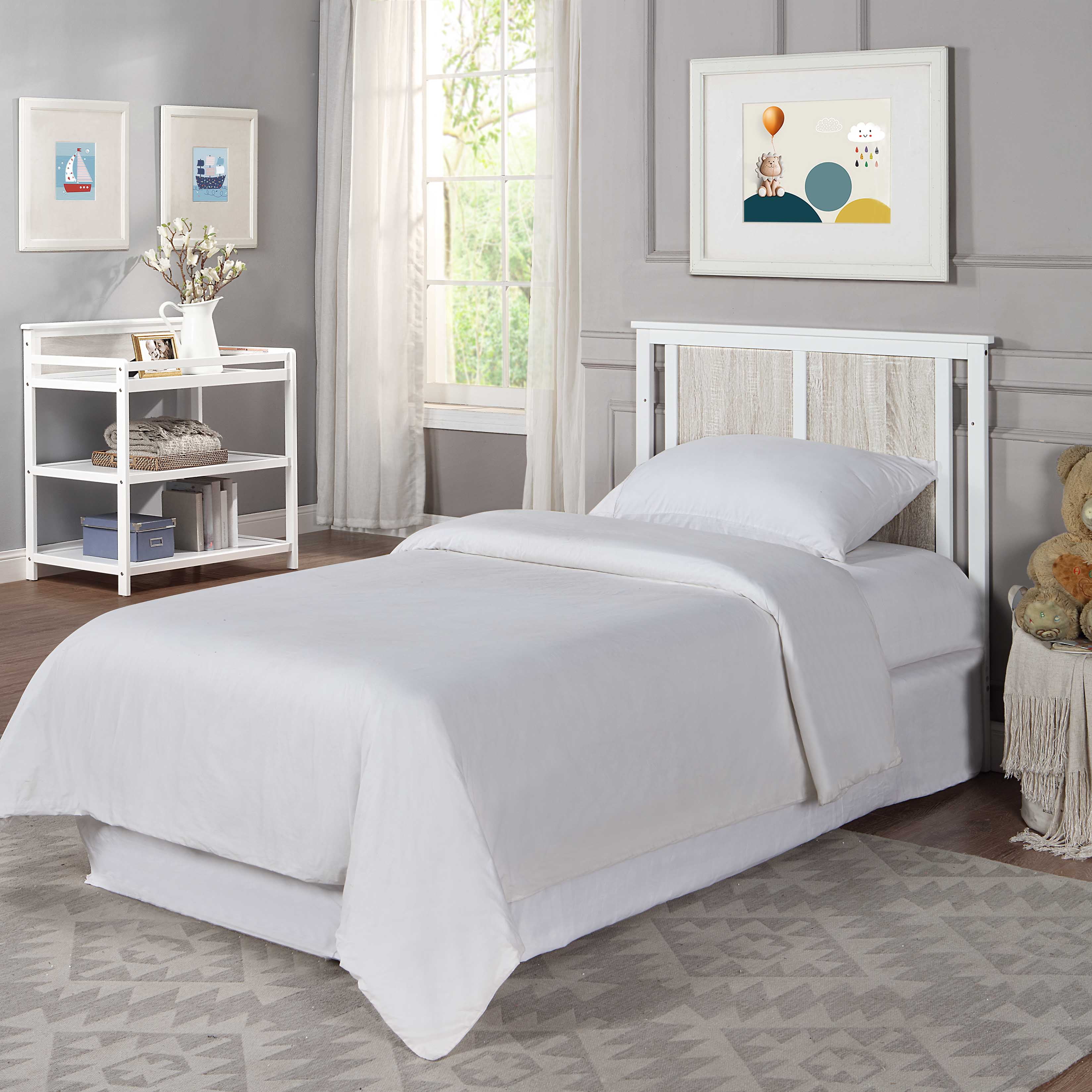 Suite Bebe Connelly Mini Crib with Mattress Pad, White & Rockport Gray