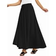 thumbnail image 2 of Women'S Flowy Maxi Skirt Summer Pleated High Waisted Casual Long Skirts with Pockets, 2 of 8