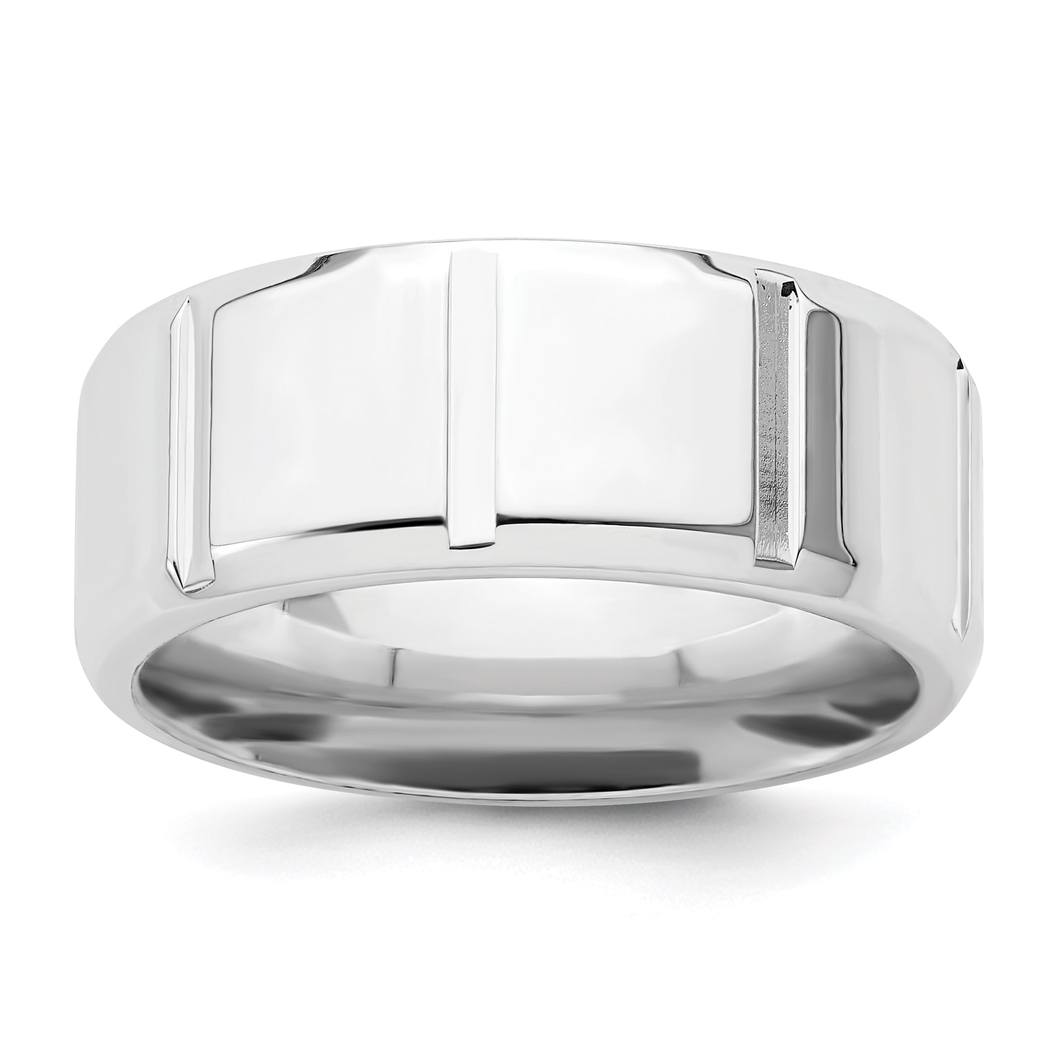 925 Sterling Silver 8mm Wedding Ring Band Size 12 Fancy Classic Beveled Edge Fine Jewelry For Women Gift Set