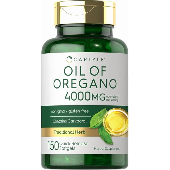 Oregano Oil Capsules | 4000 mg | 150 Softgels for Men and Women | by Carlyle