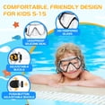 thumbnail image 4 of Conjunto de Snorkel para Niños MELUMILU, Conjunto de Snorkel Seco con Máscara de Buceo Antivaho y Visión Panorámica de 180°, para Niños y Jóvenes de 5 a 15 Años, Color Negro Transparente, 4 of 7
