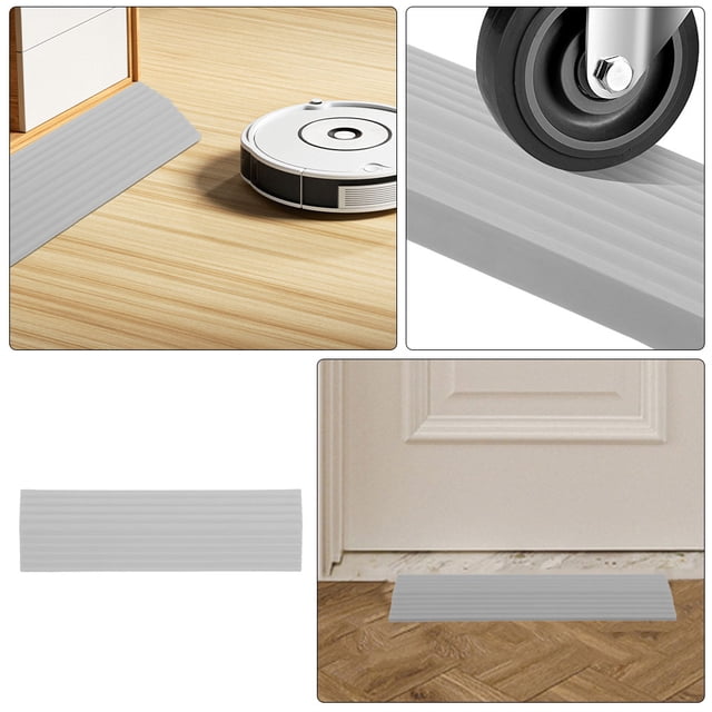 Tineasur 4pcs Grey Threshold Ramp Plastic Ramp Pad For Sweeping Robot Use