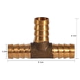 thumbnail image 1 of Pieza en T de 10 mm pieza en T de 10 mm pieza en T de latón para combustible conector de unión de manguera de combustible de 3 vías 10 mm para tubería de gas y aceite de ANGGREK Otros, 1 of 7