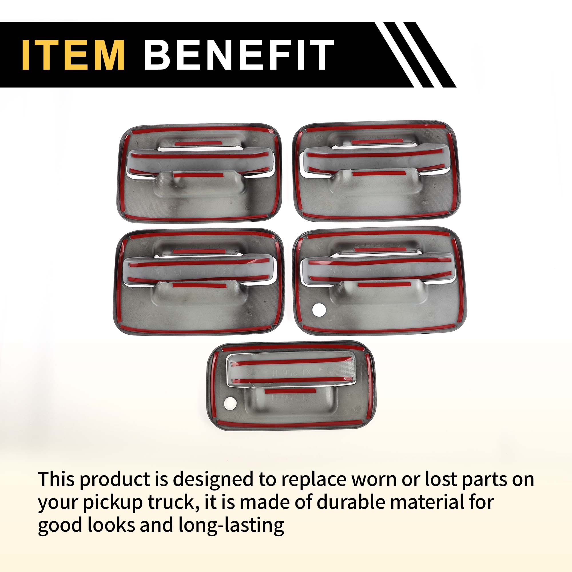 Unique Bargains Door Handle Bowl Cover for Ford F-150 2004-2014 Black ABS