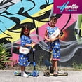 thumbnail image 2 of Trottinette à 3 Roues pour Enfants - Roues avec Lumières DEL, Guidon Inclinable Réglable et Siège Pliable - Conduite Assise Ou Debout avec Frein pour Garçons et Filles de 1 à 14 Ans, Vrai Arbre - Hurt, 2 of 8