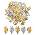 thumbnail image 1 of Uxcell 50Pcs Colgantes de Hoja Dorada y 50Pcs Colgantes de Hoja Plateada, Hojas de Metal para Manualidades de DIY, 1 of 6
